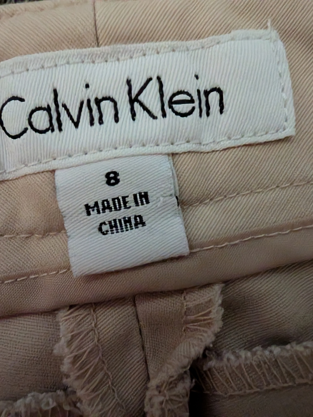 Calvin Klein Cropped Ankle Pants in Light Beige - Picture 4 of 10